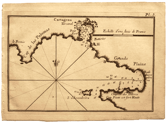 Plano de Cartagena de Joseph Roux, fechado en 1764.