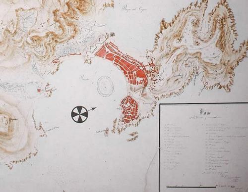Plano del Puerto de la Coruña a mediados del XIX